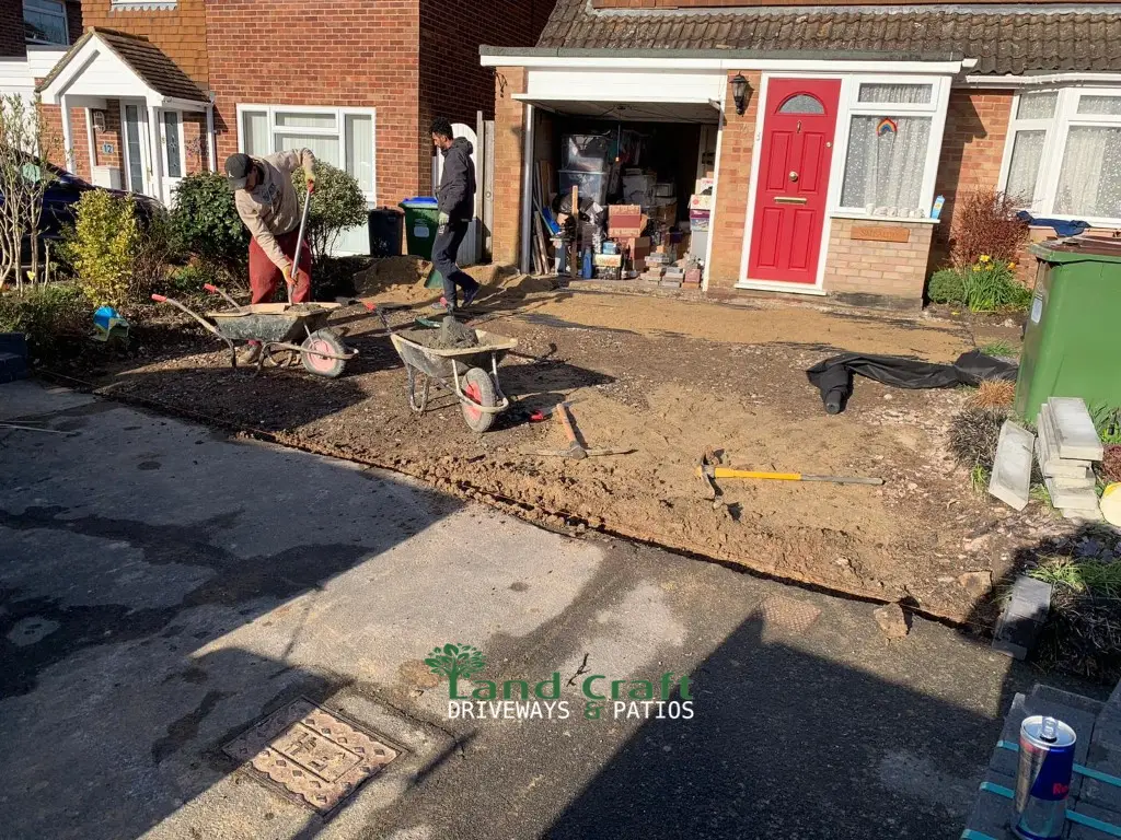 Digging out a front garden for a new driveway