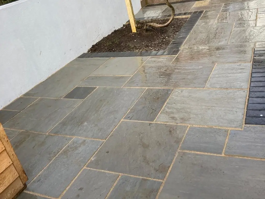 Grey slate patio
